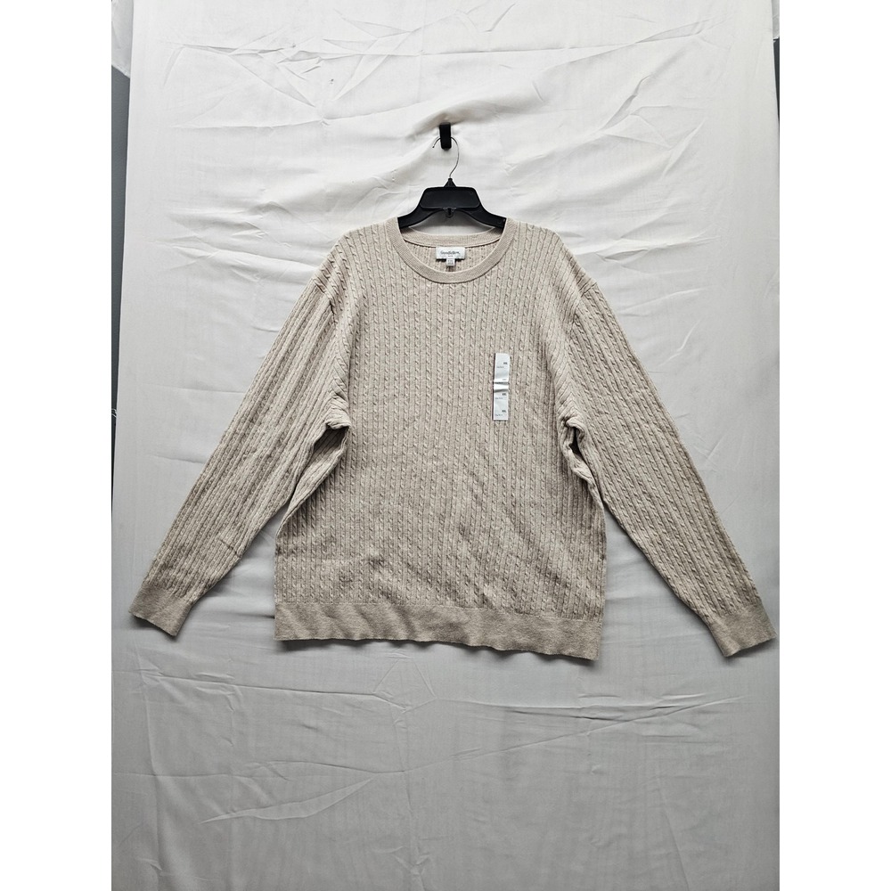 Goodfellow & Co Mens Pullover Sweater Oatmeal Cotton Blend Casual Size XXL